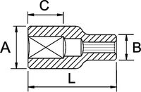 SOCKET WRENCH TORX® 1/2" E20