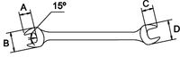 OPEN-END WRENCH AEROSPATIAL CHROME PLATING DIN 3110 24 - 26 MM
