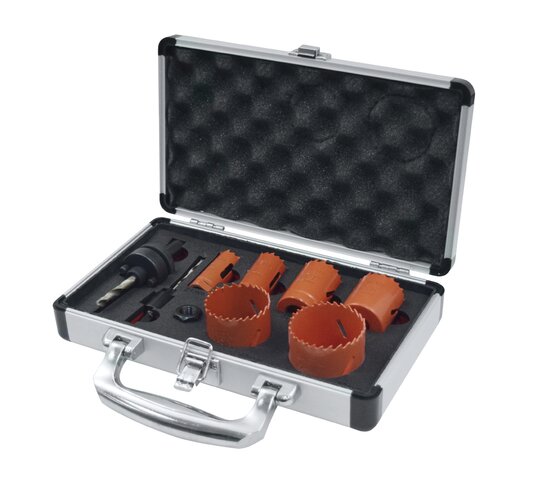 SET OF BIMATERIAL HOLE SAW 21-28-37-41-57-65 MM