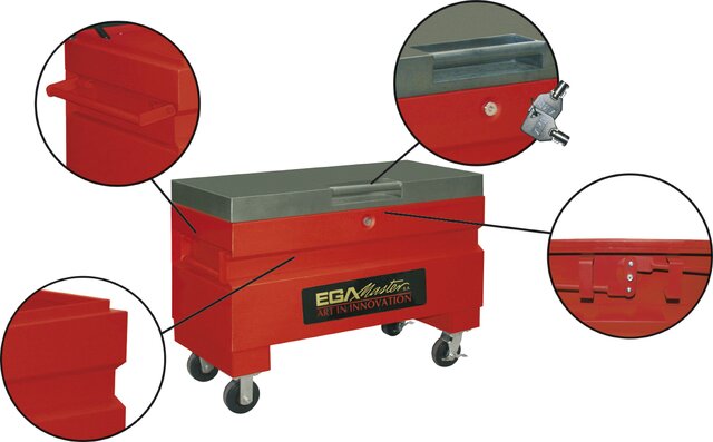 ARCÓN METÁLICO CÓN RUEDAS 915 × 432 × 691 MM
