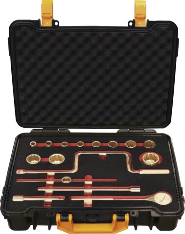 JUEGO DE 16 LLAVES DE VASO 1/2" ANTICHISPA CU-BE 10 - 32 MM