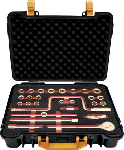 JUEGO DE 27 LLAVES DE VASO 1/2" ANTICHISPA CU-BE 10 - 32 MM