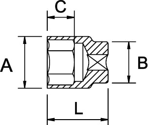 DOUILLE 1/4" STANDARD 6 PANS DIN 3124 10 MM