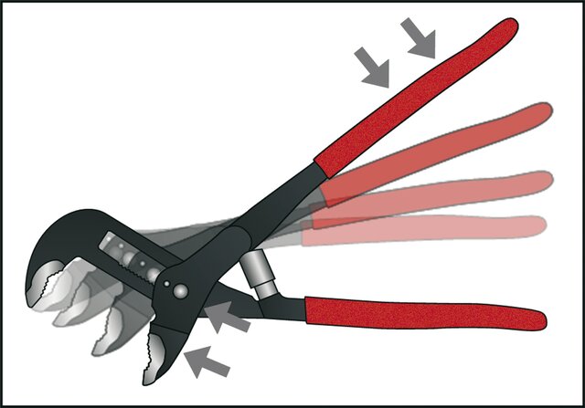 PINCE MULTIPRISE ENTREPASSÉE AUTO GRIP AVEC EFFET RESSORT 7"