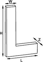 EQUERRE DE TRAVAIL BISEAUTÉE ACIER INOXYDABLE TREMPÉ 150 × 100 MM