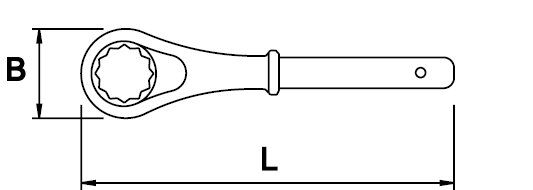 CLÉ POLYGONALE CONTRE-COUDÉE À RALLONGE 46 MM