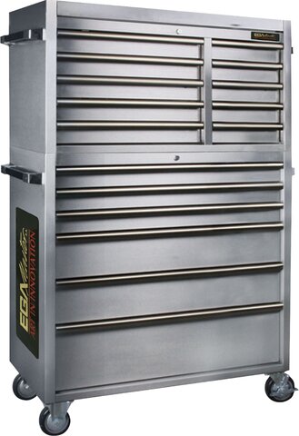 SERVANTE À ROUES 16 TIROIRS ACIER INOXYDABLE 1056 × 470 × 1686 MM