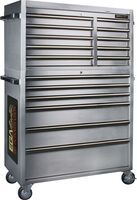 SERVANTE À ROUES 16 TIROIRS ACIER INOXYDABLE 1056 × 470 × 1686 MM